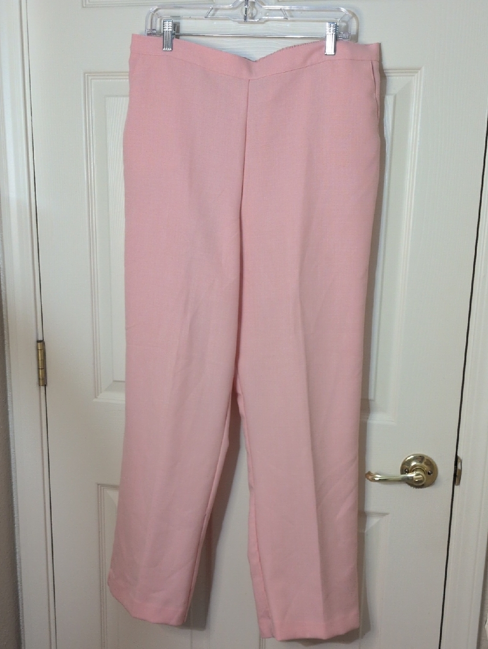 Alfred Dunner Vintage Cotton Candy  Pink Straight/Wide-Leg Pants, Size 16